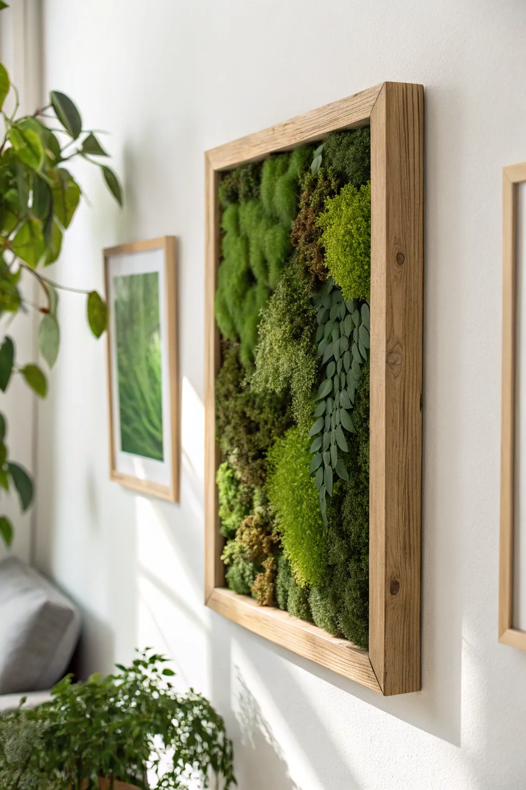 Bring the tranquility of the forest indoors with a stunning vertical moss garden—where nature meets minimalist elegance.