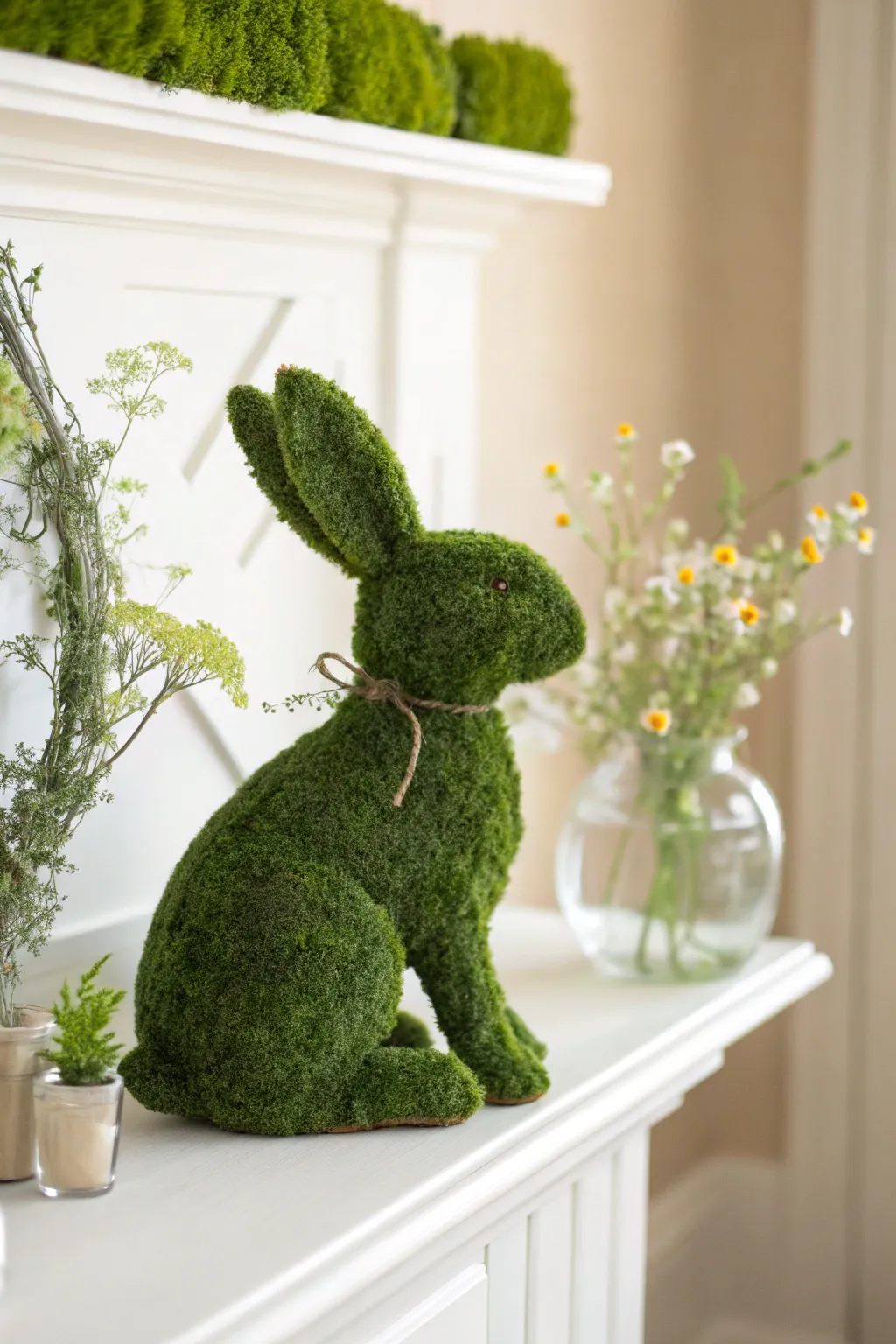 Bring nature indoors with this enchanting moss topiary animal, a perfect blend of Scandinavian simplicity and Boho charm.