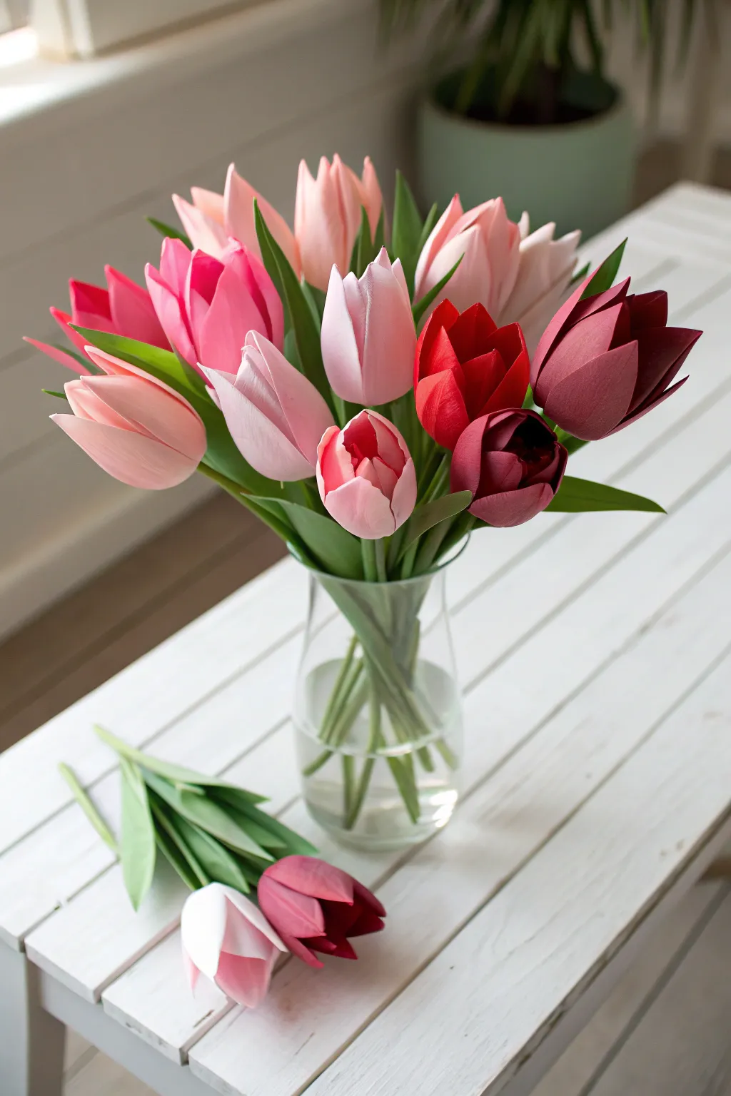 Crafted with love: a paper tulip bouquet that blooms forever.