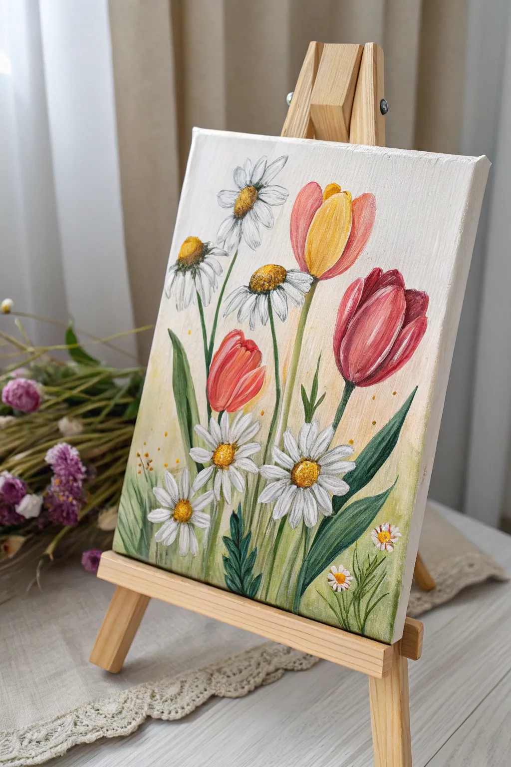 Embrace spring's beauty with a vibrant floral canvas, perfect for Mother's Day!