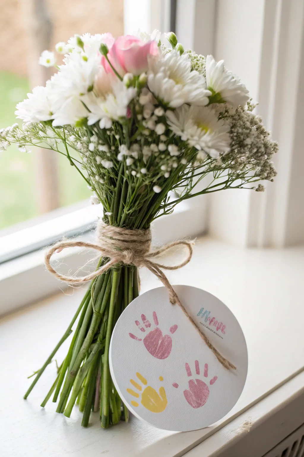 Capture the essence of love and creativity with a handprint flower bouquet—a perfect keepsake for Mother's Day.