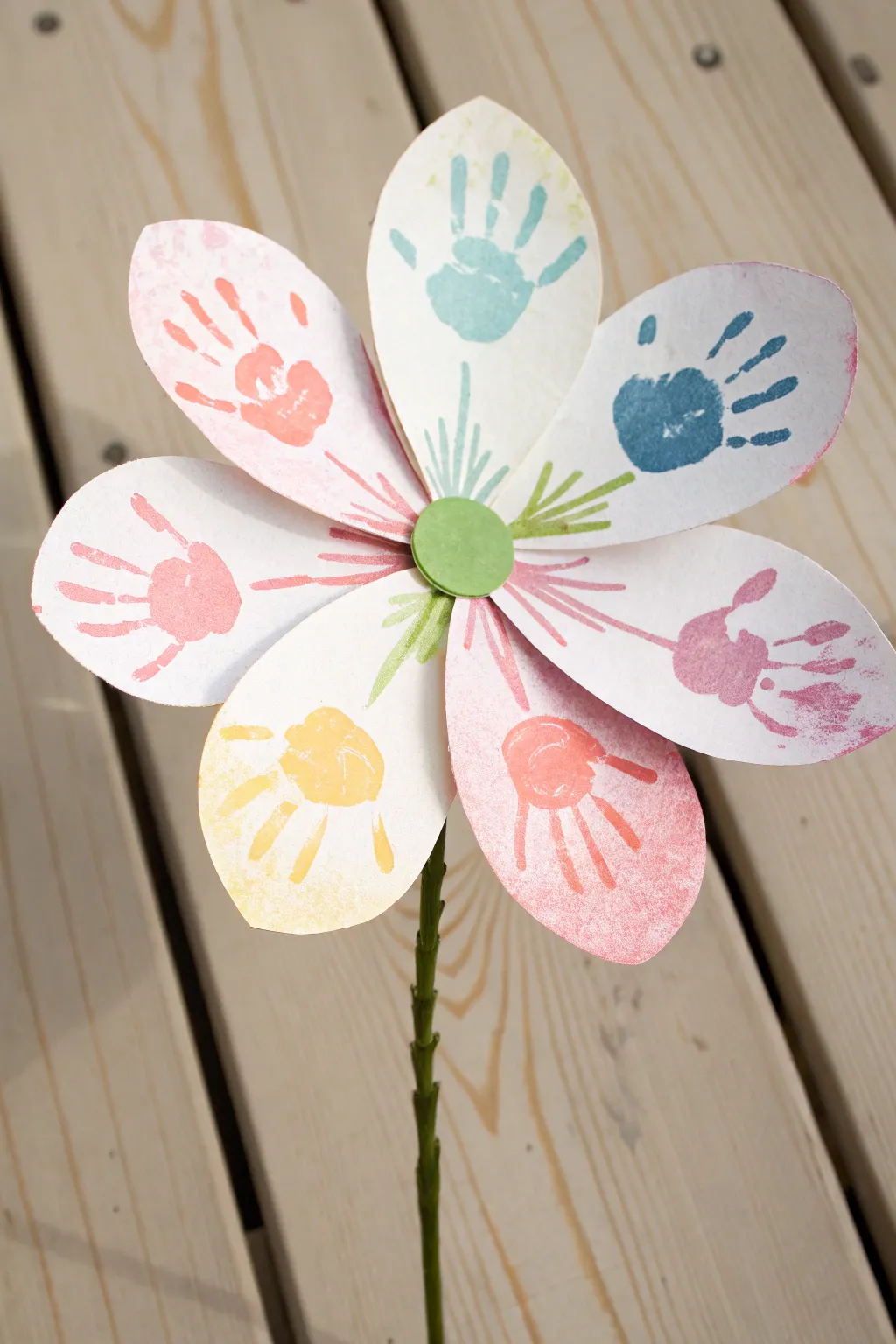 Celebrate Mother's Day with handcrafted love: a unique flower made from little hands.