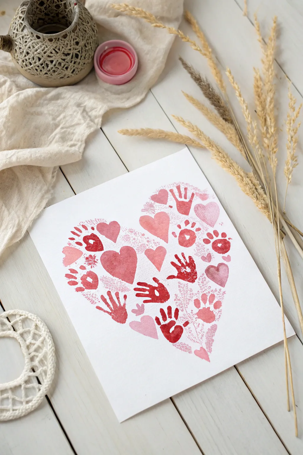 Crafted with love: A heartwarming handprint card for Mother's Day.