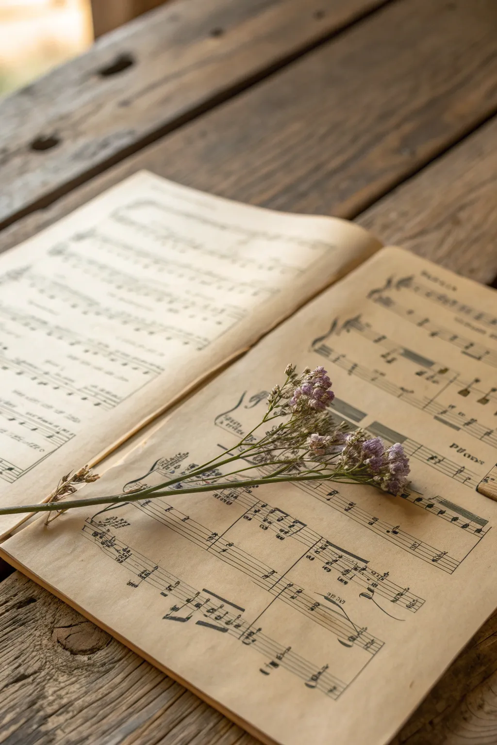 Capture nostalgia with a touch of elegance: a vintage sheet music card idea that sings simplicity and charm.