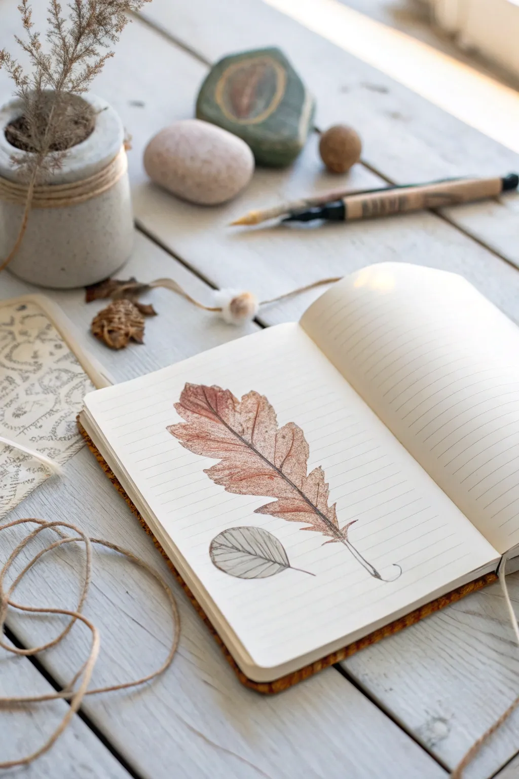 Capture nature's intricate artistry with simple leaf rubbings—where minimalism meets the beauty of the great outdoors.
