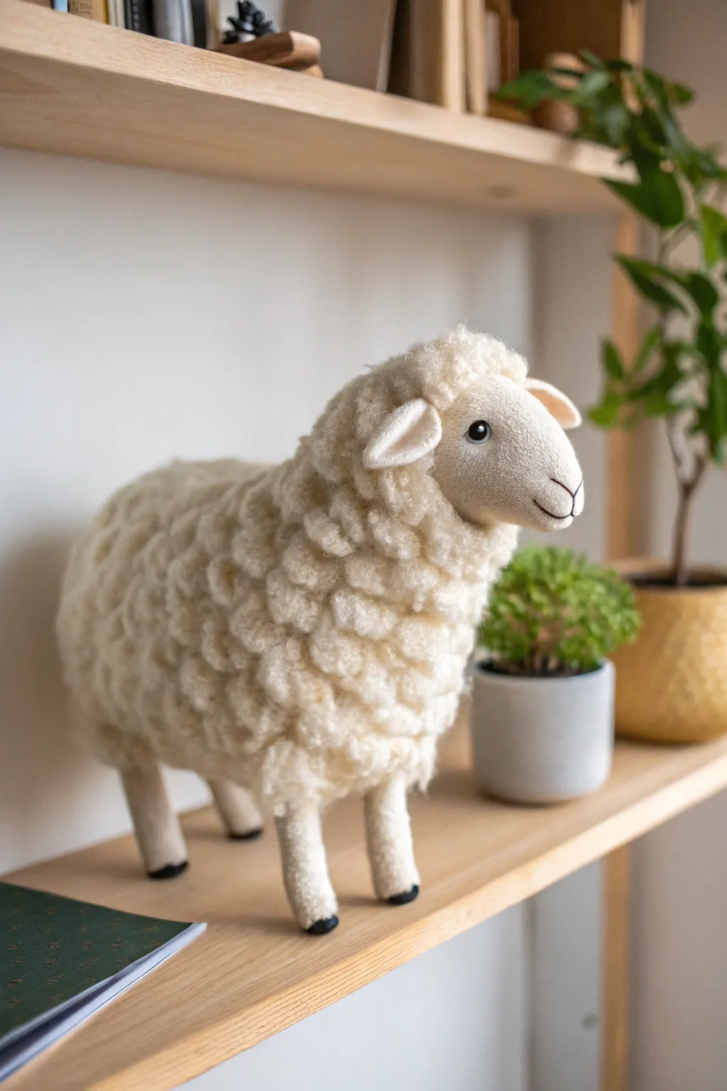 Meet your new fuzzy friend! This charming needle-felted sheep is the perfect addition to your cozy space.