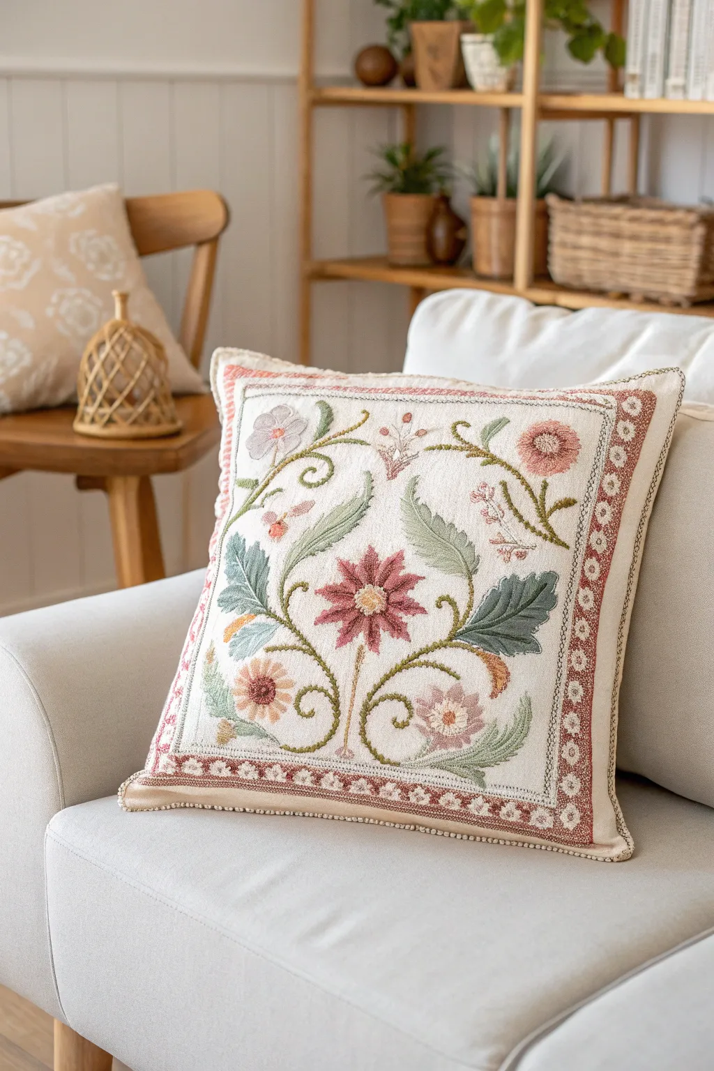 Add a touch of floral elegance to your home with handcrafted needlepoint cushion covers.