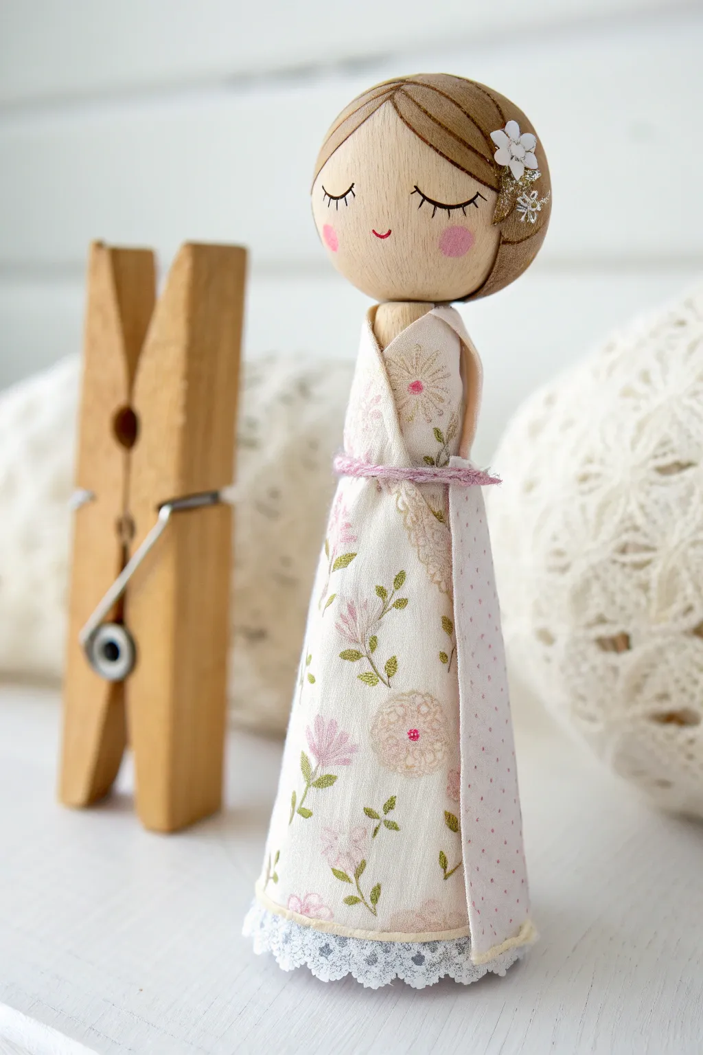 Discover the charm of handcrafted clothespin dolls—where simplicity meets elegance.