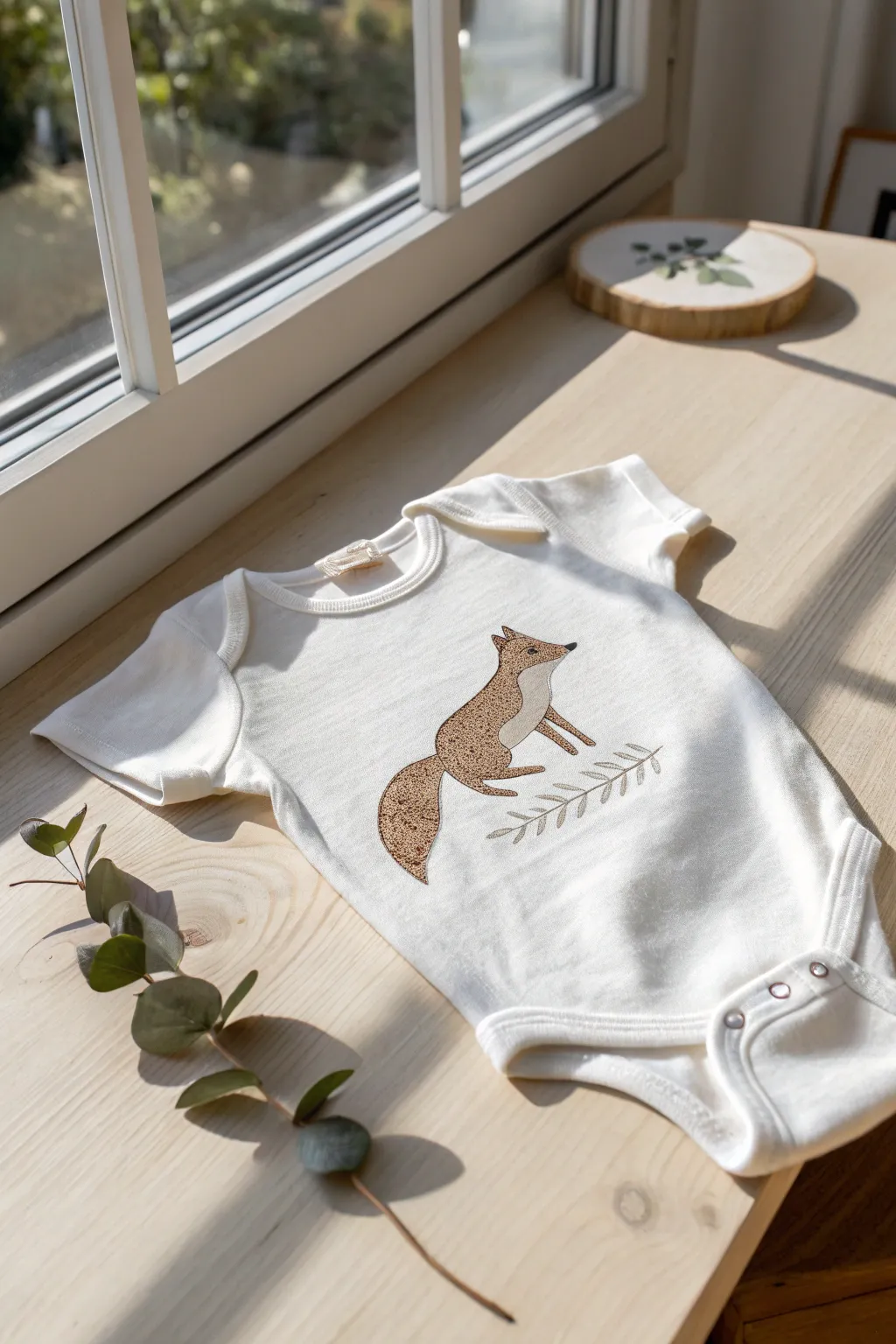Adorable animal silhouettes bring a touch of playful elegance to minimalist baby fashion.
