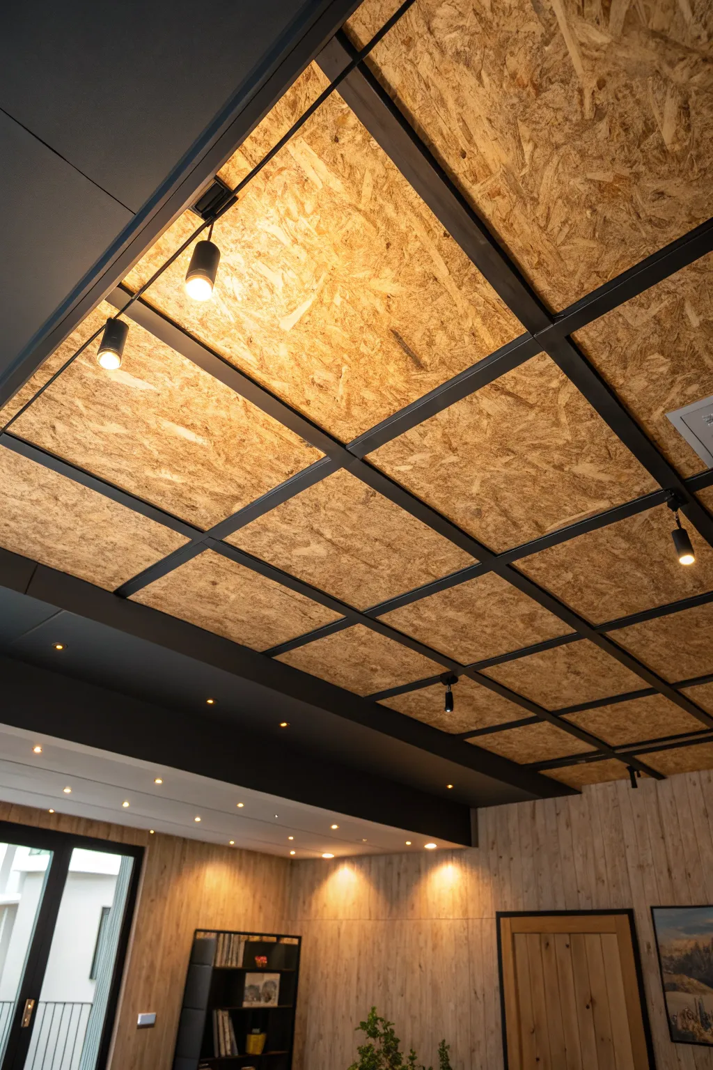 Elevate your loft with the rustic elegance of an OSB ceiling, where craftsmanship meets contemporary style.