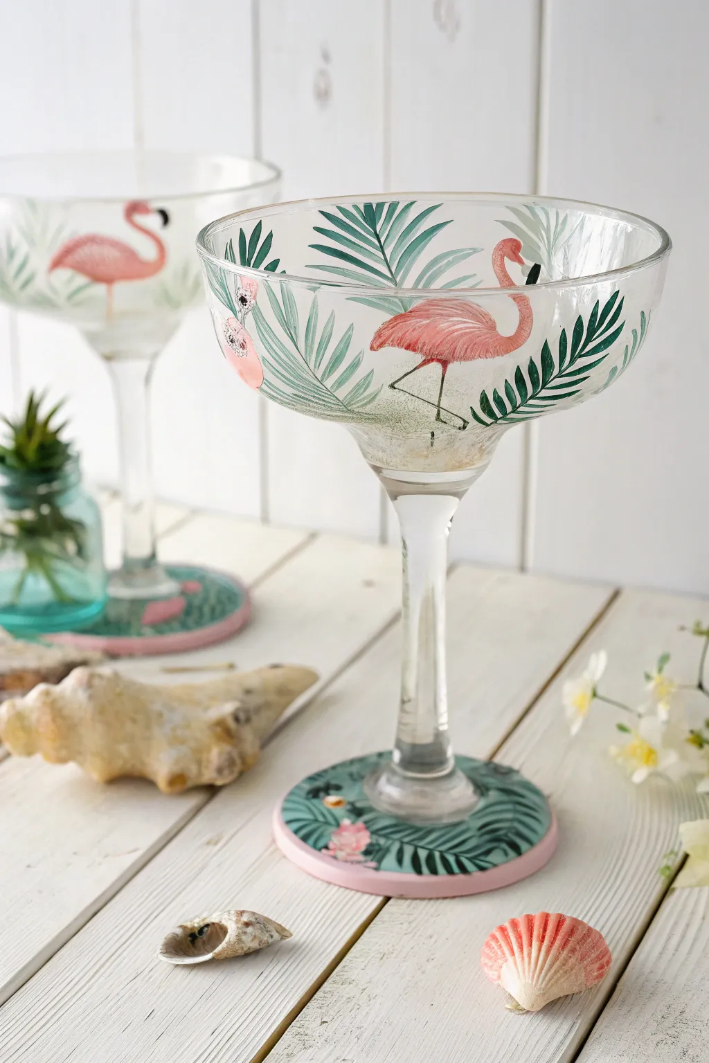 Sip into a Tropical Paradise with these artfully designed margarita glasses!