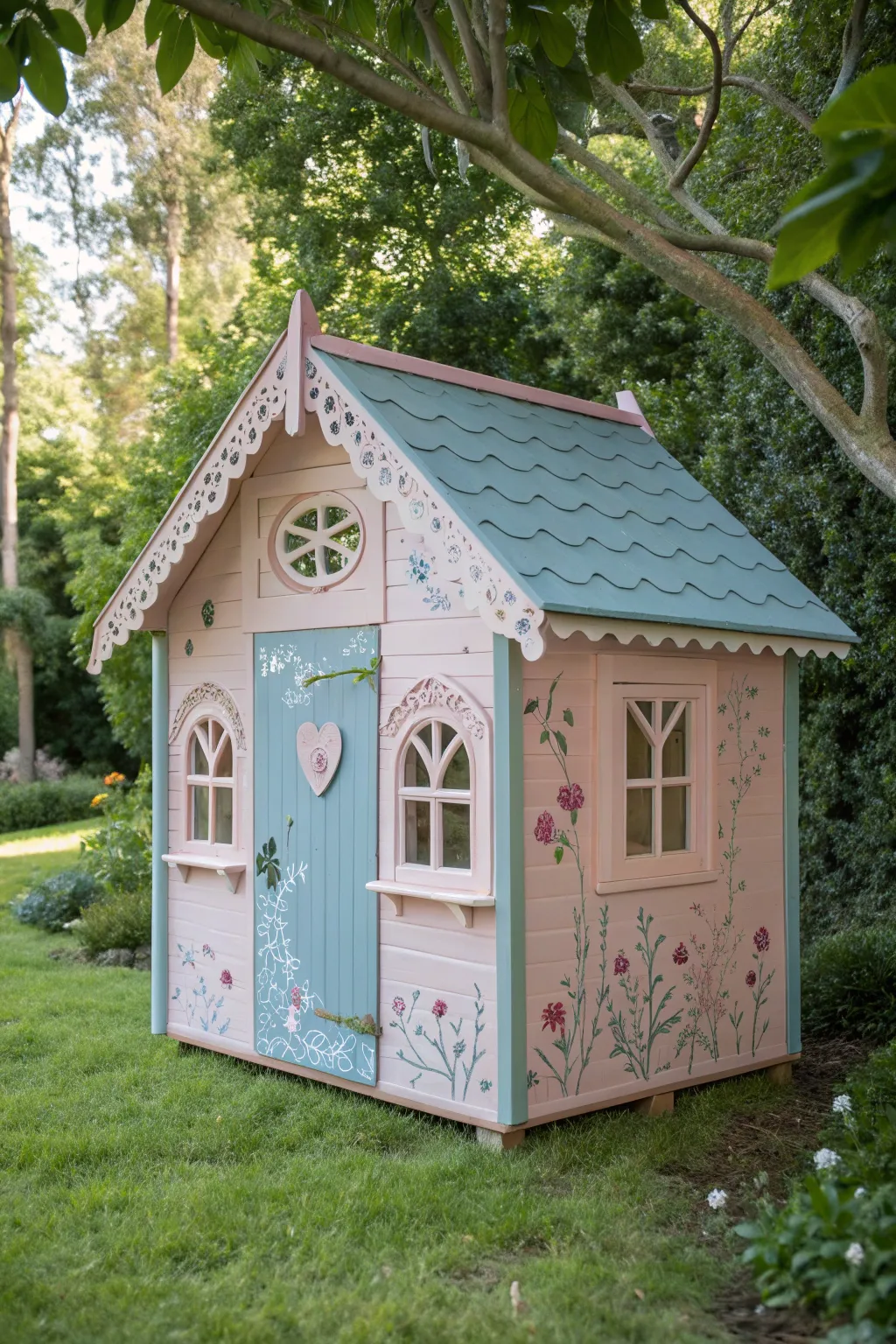 Transform your garden into a whimsical wonderland with this charming pastel playhouse!