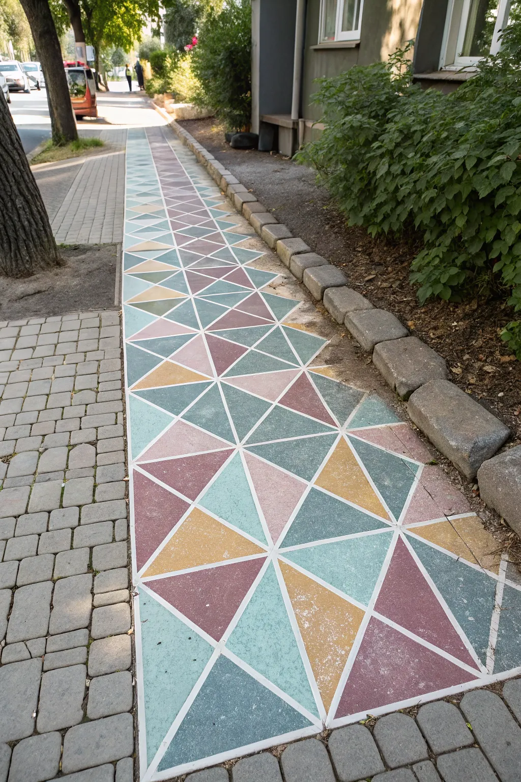 Elevate your walkway with a splash of vibrant geometric flair!