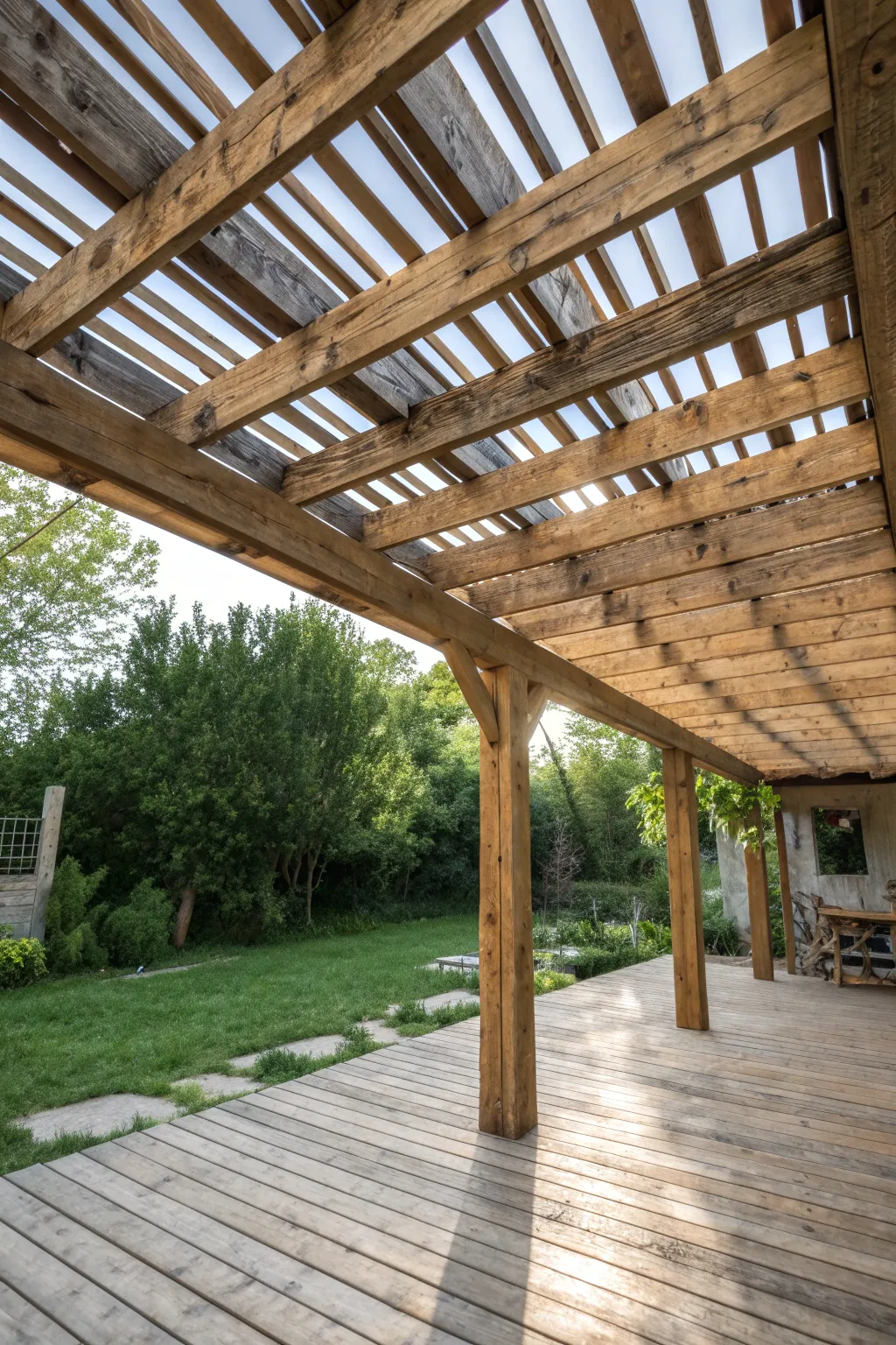 Elevate your backyard with a pallet pergola that blends rustic charm with artistic flair.