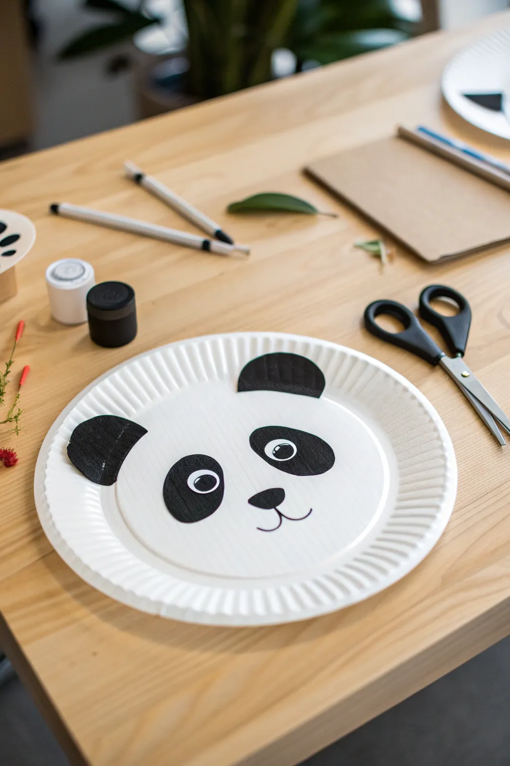 Transform ordinary paper plates into charming panda faces - a minimalist craft that delights with Scandinavian simplicity and Boho flair.