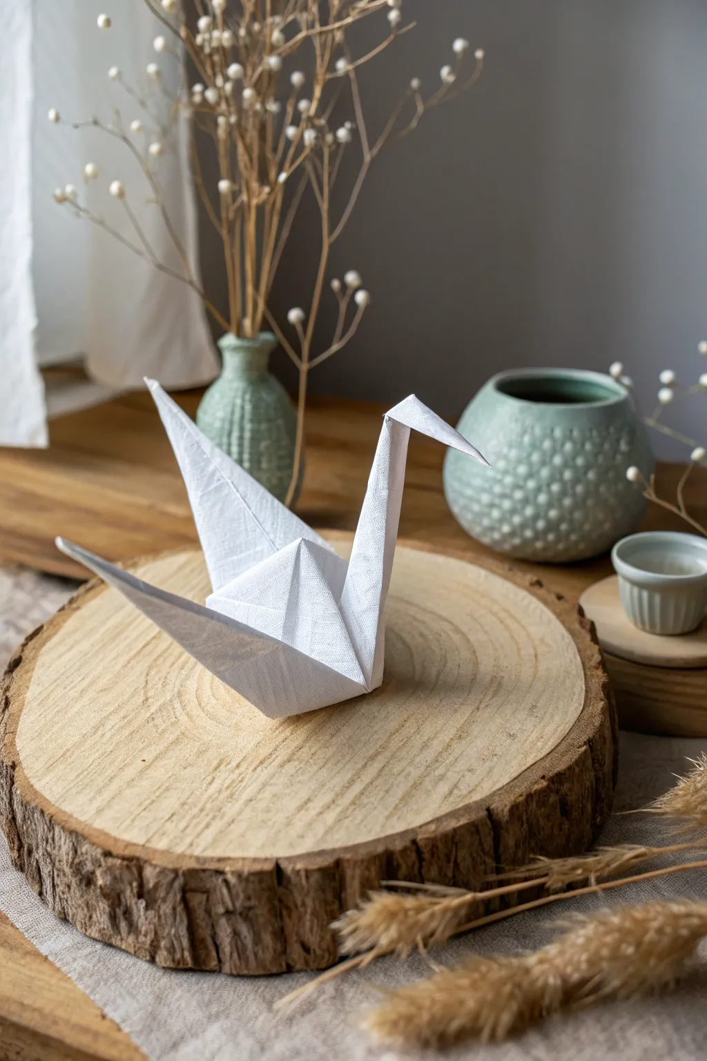 Unlock the elegance of simplicity with a handcrafted origami crane, where art and nature intertwine.