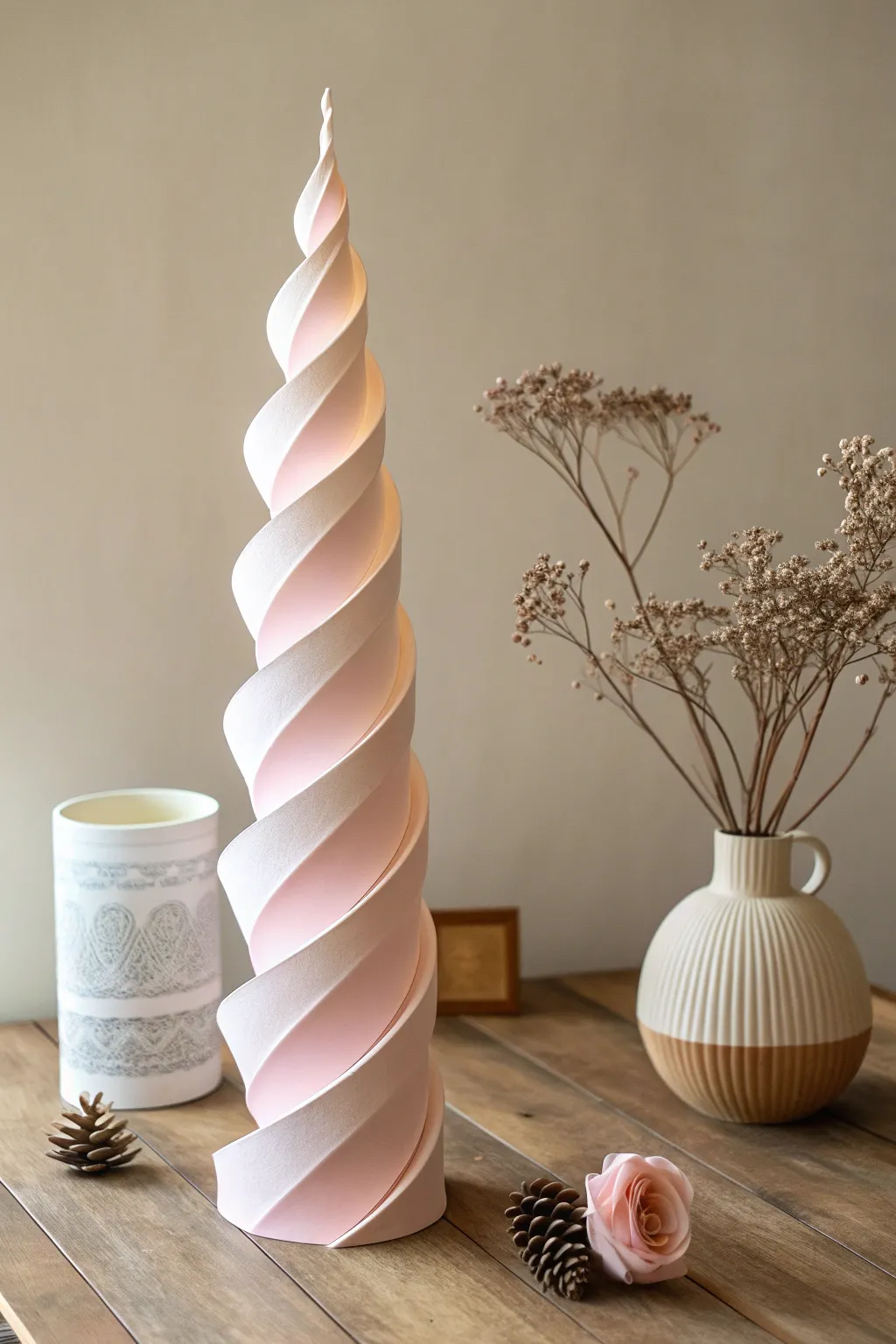 Elegance in Motion: Discover the art of the Spiral Paper Tower.