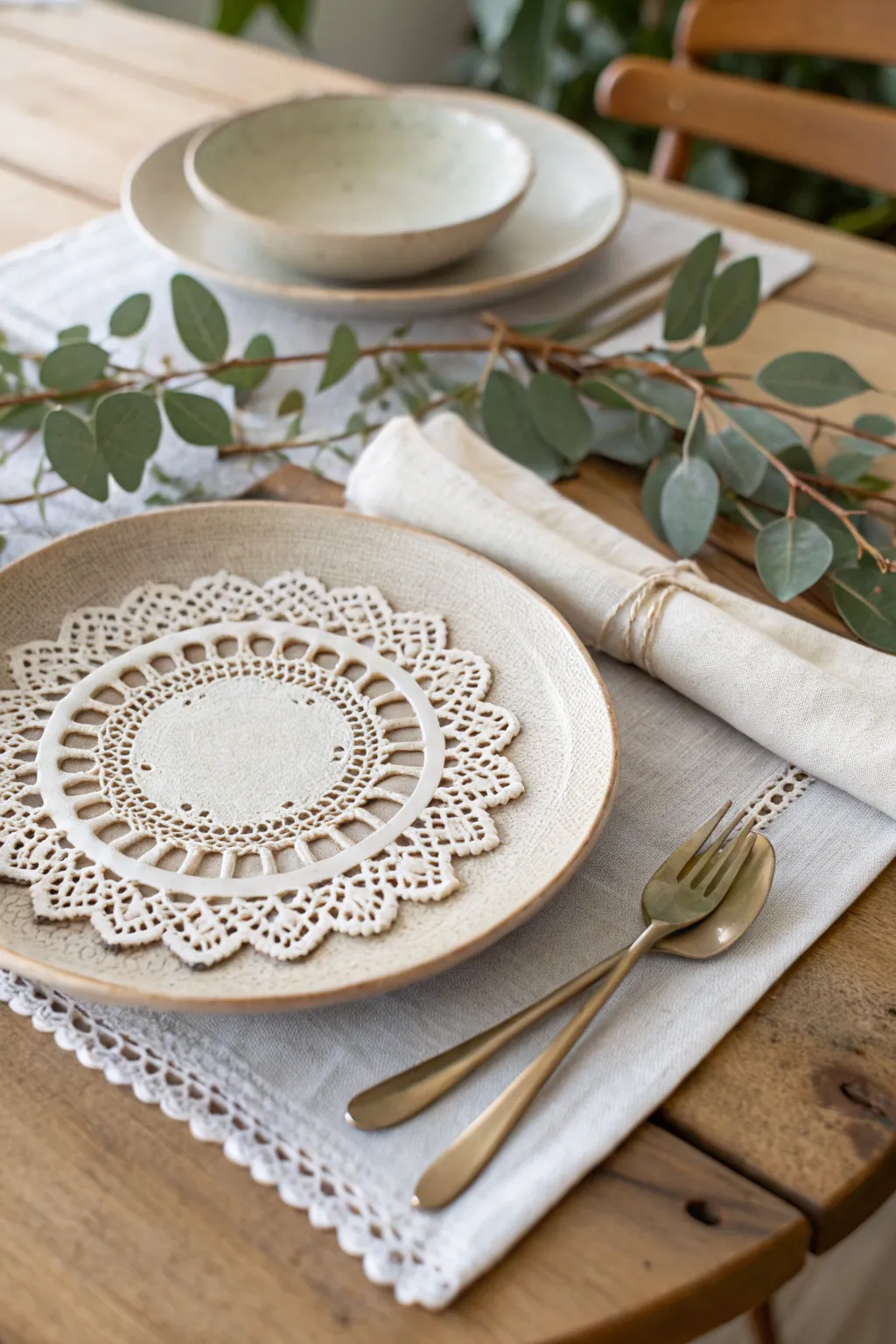 Elevate your dining experience with the simple elegance of paper doilies and artisanal touches.
