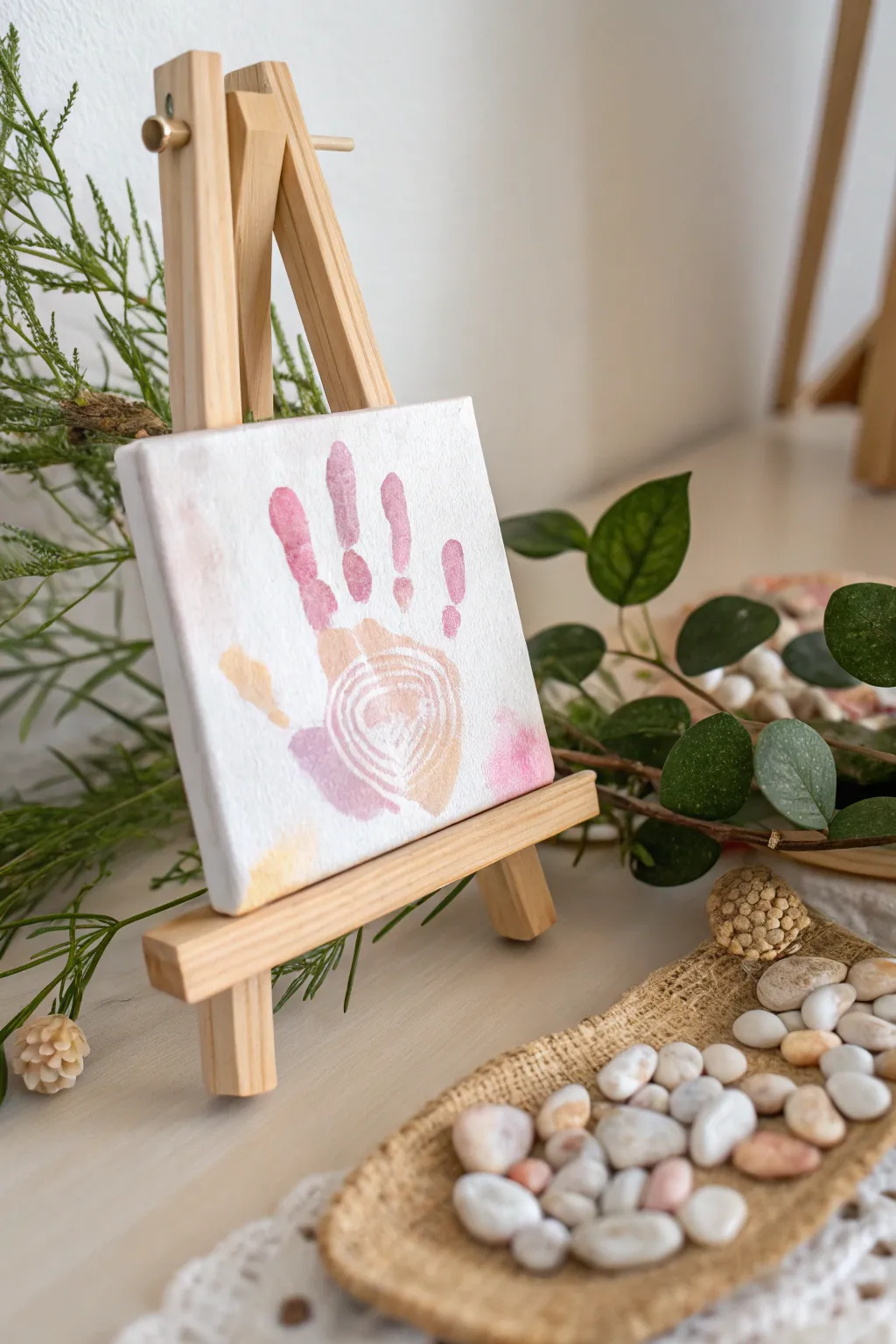 Capture precious moments with charming handprint art, blending minimalist beauty with a personal touch.