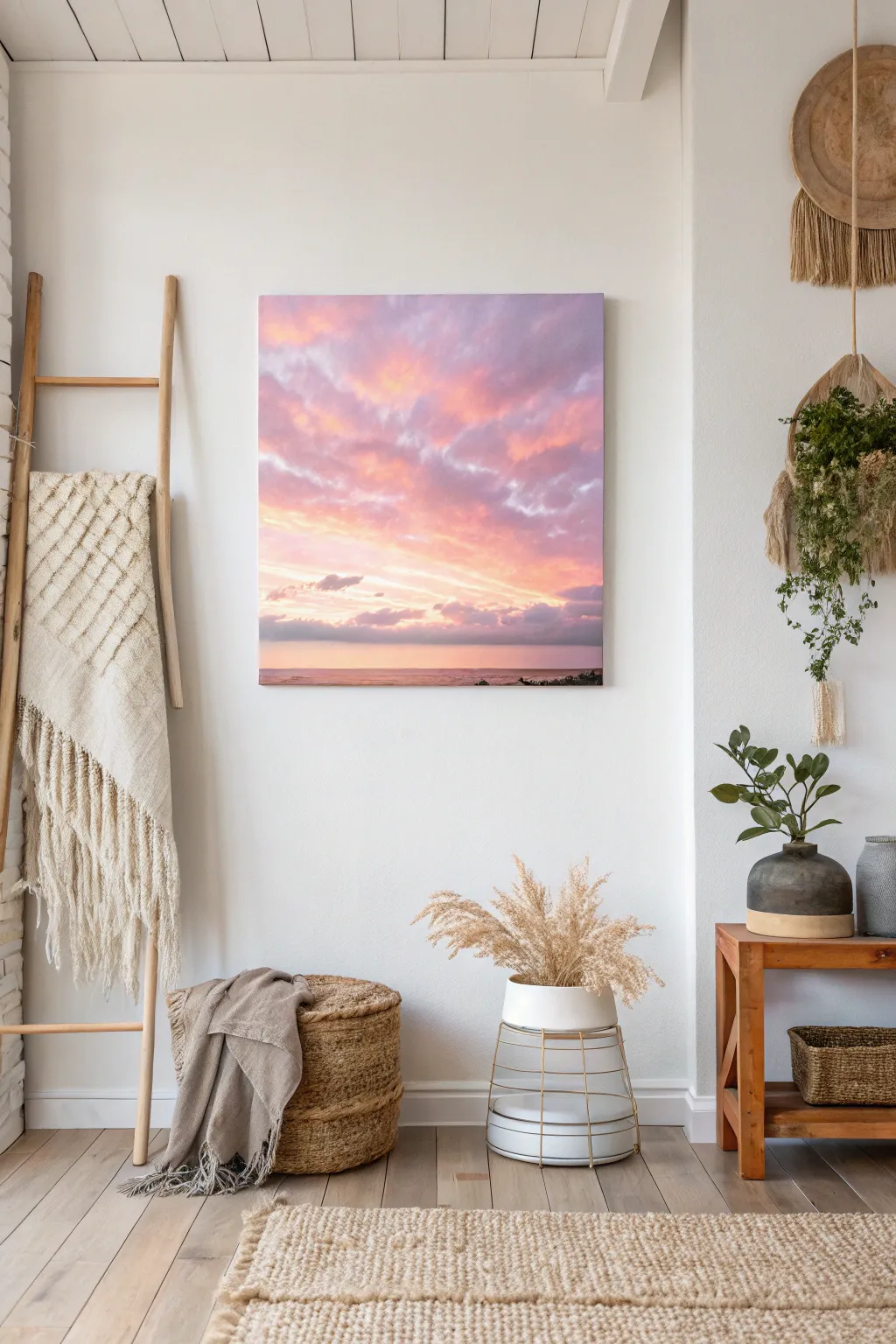 Embrace tranquility with pastel sunset hues that warm your space.