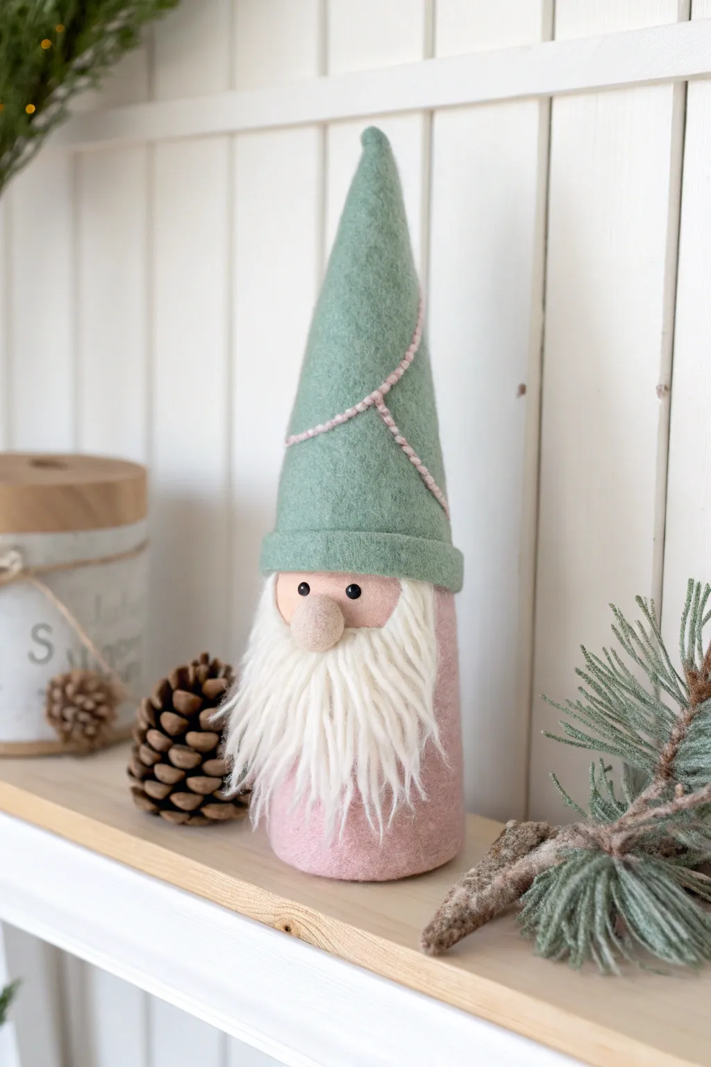 Whimsy meets minimalism: Transform ordinary pill bottles into charming gnomes for a playful touch of Boho elegance.