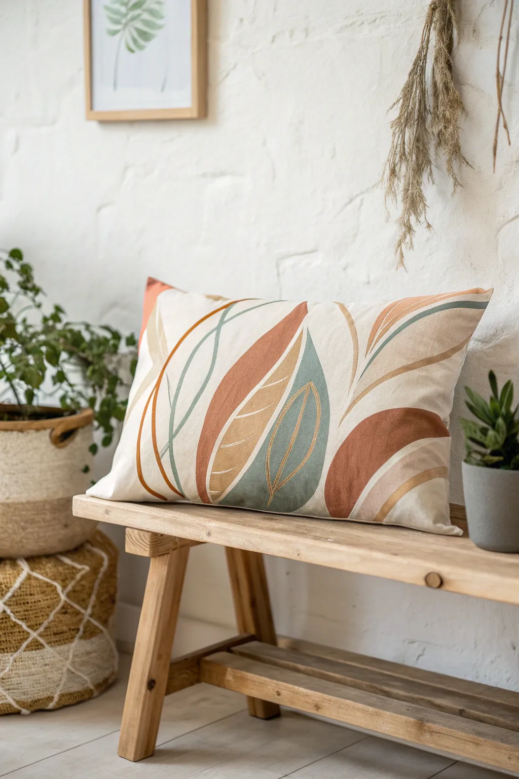 Transform your space with DIY artistry—painted pillow cases that blend simplicity with a boho touch.