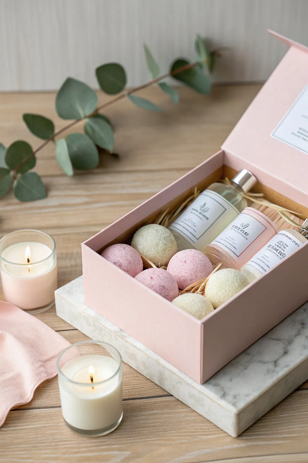 Transform any day into a spa day with this beautifully curated pink gift box.