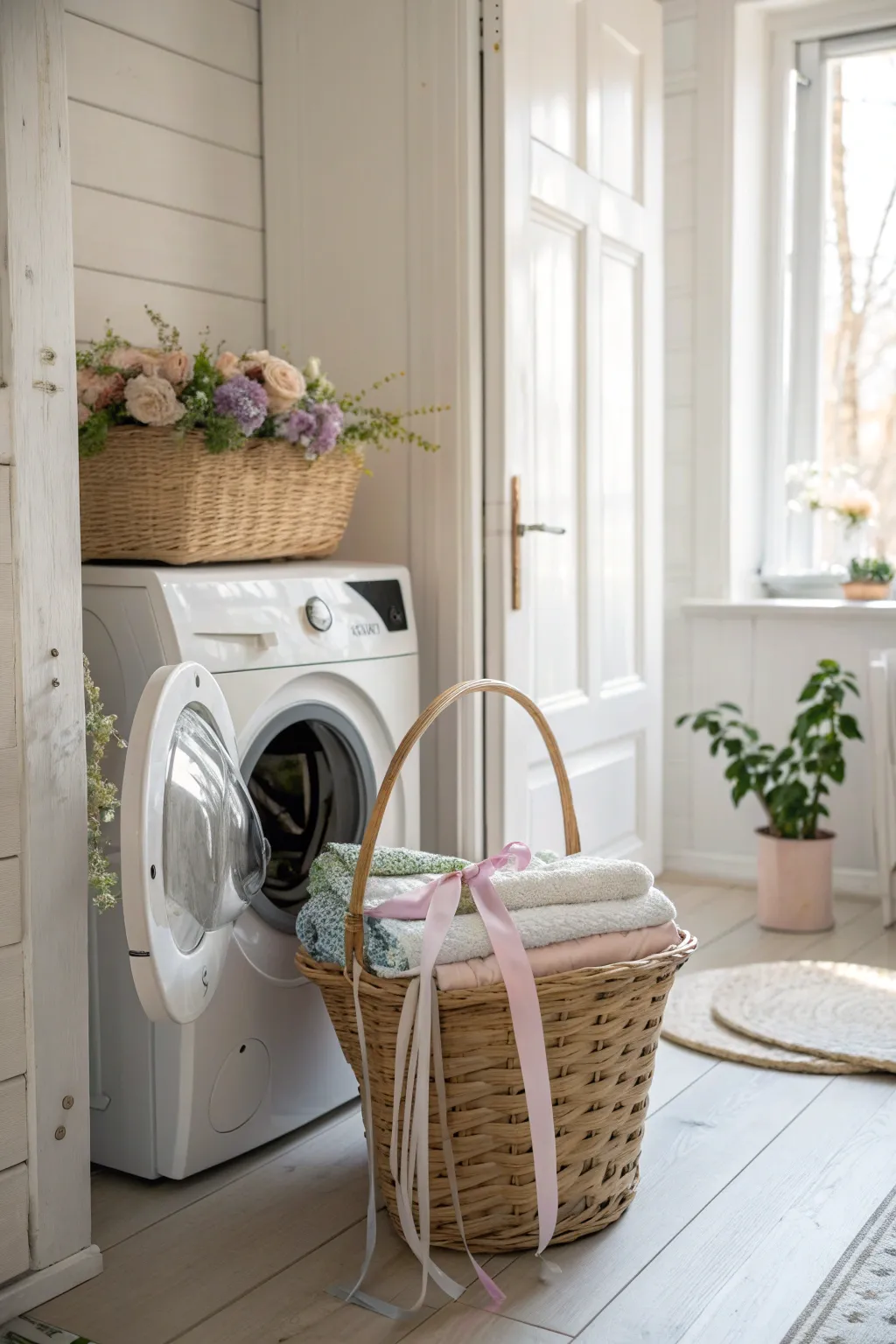 Discover the charm of hidden surprises in the laundry room. 🌿✨ #EasterMagic #ScandinavianStyle