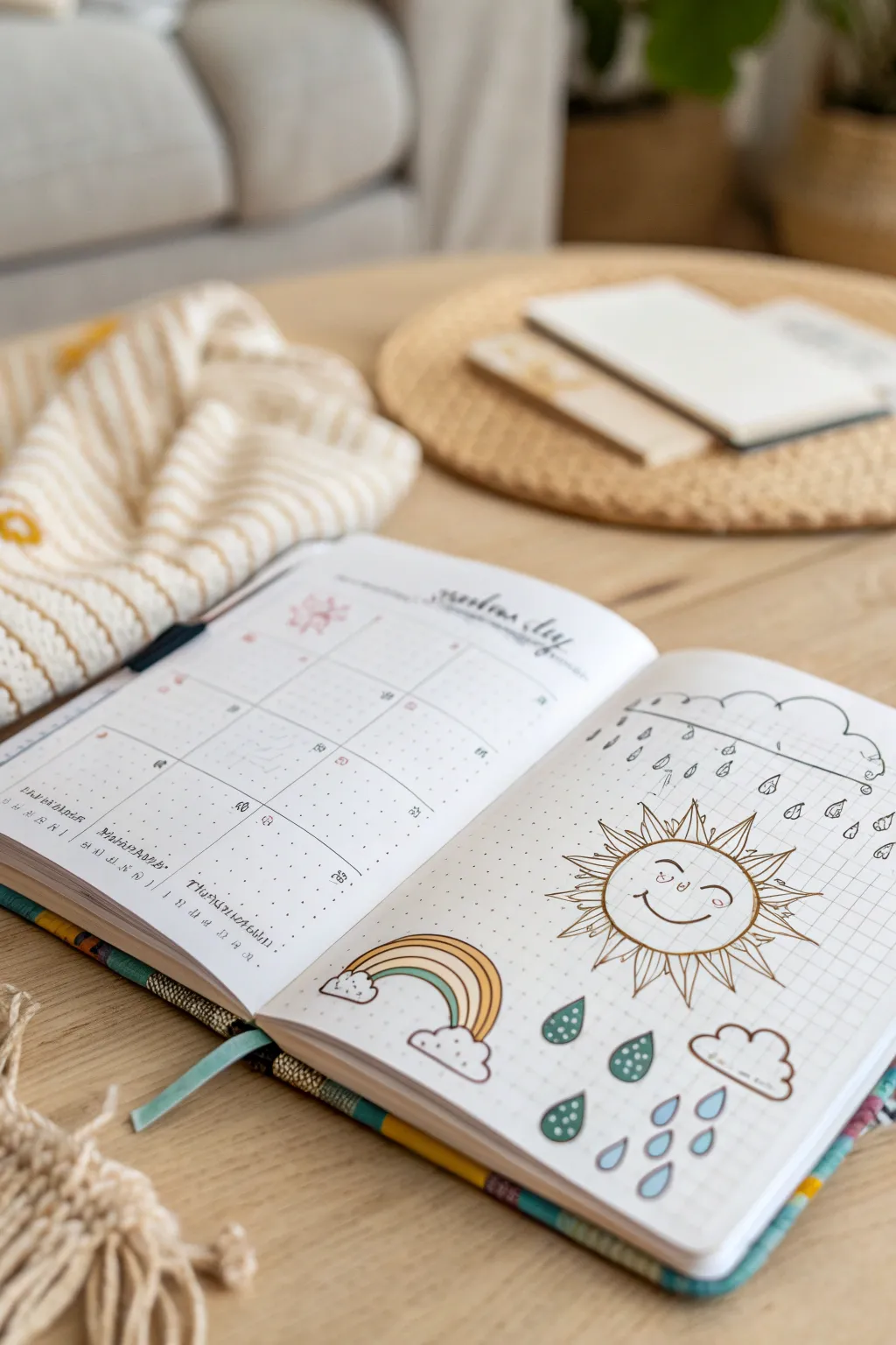 Add a touch of whimsy to your day with enchanting weather doodles that brighten up any planner page.