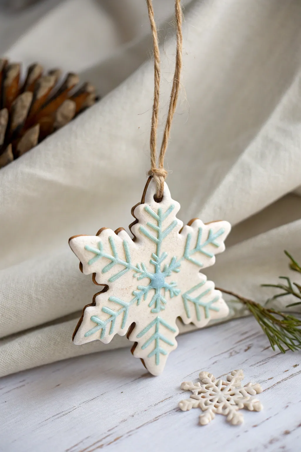 Embrace the elegance of the season with a handcrafted polymer clay snowflake ornament, perfect for your minimalist holiday decor.