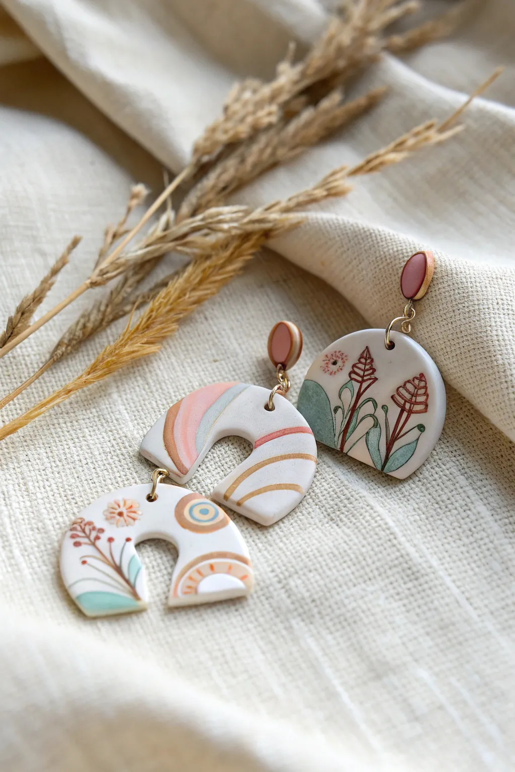 Charming Earrings: Elevate your style with these handcrafted polymer clay beauties.