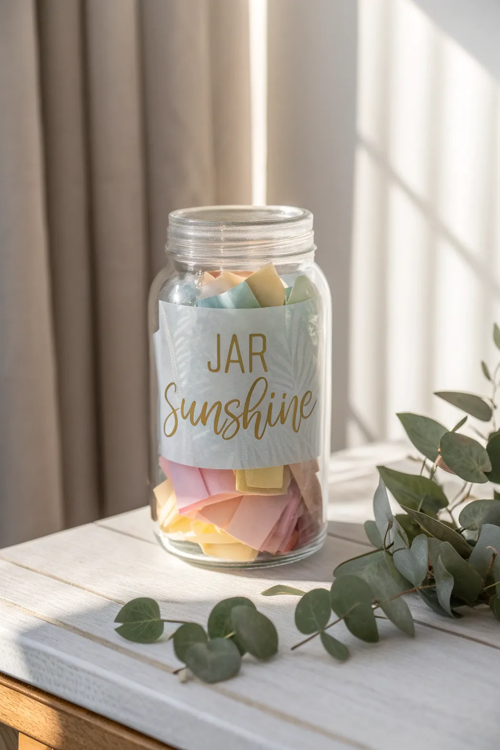 Brighten your day with a 'Jar of Sunshine' filled with positivity and colorful affirmations.