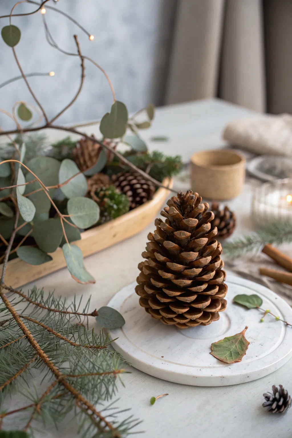 Discover the simple beauty of nature's treasures with this elegant and serene table setting.