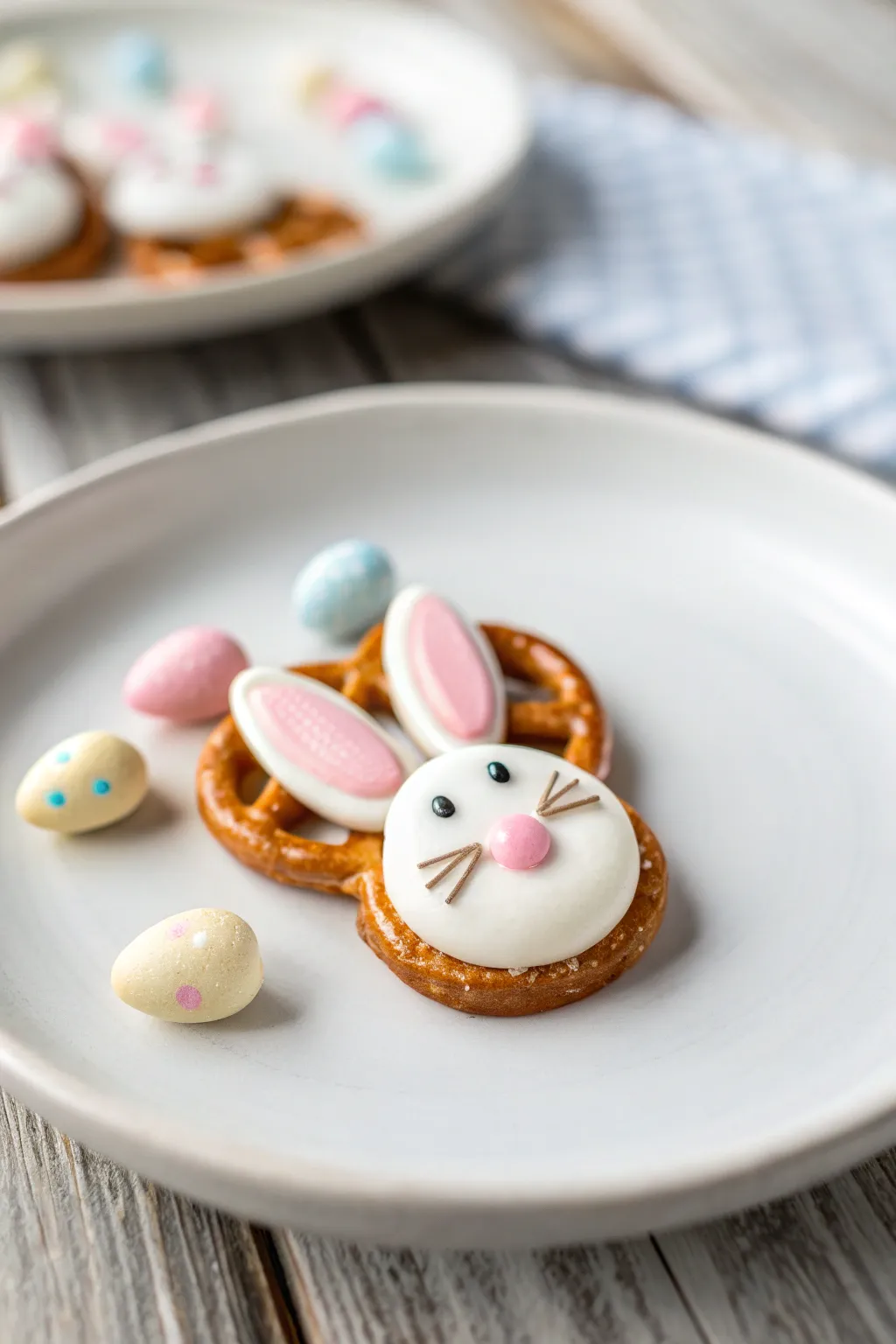 Embrace the charm of simplicity with these adorable classic pretzel bunnies, perfect for adding a touch of whimsy to your springtime gatherings.