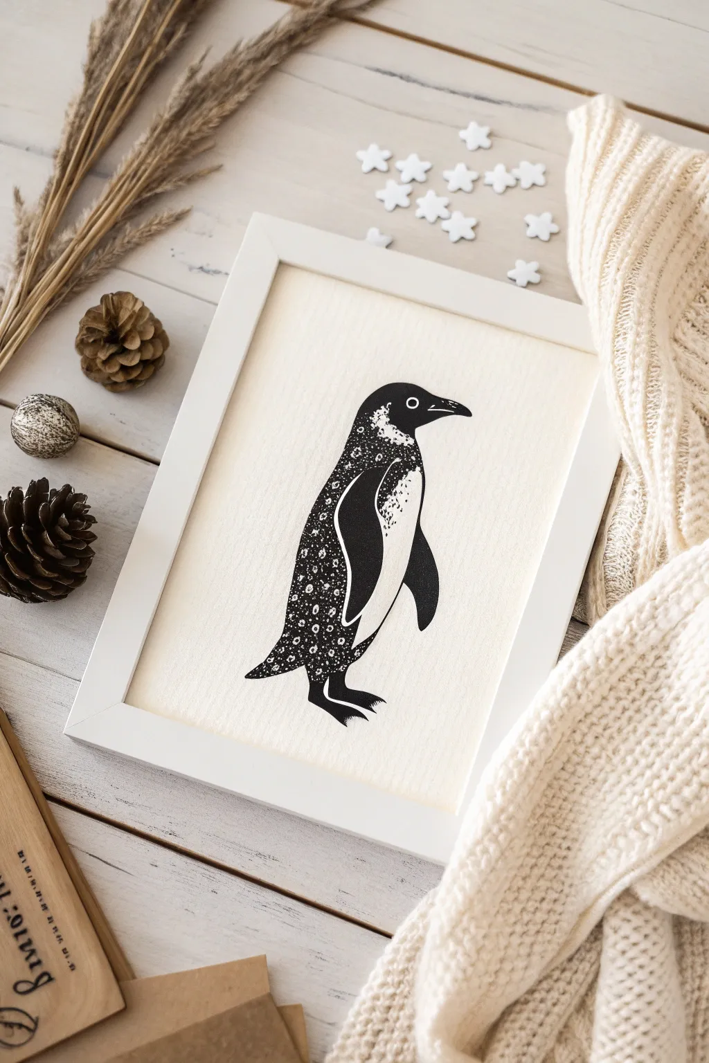 Embrace simplicity and elegance with this charming penguin print—where minimalism meets a touch of Boho magic.