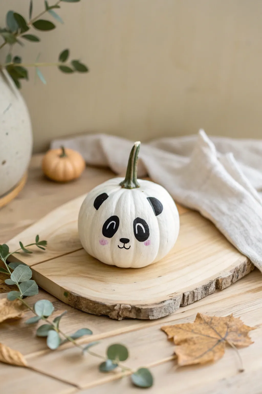 Bring the charm of the animal kingdom to your autumn decor with an adorable panda pumpkin!