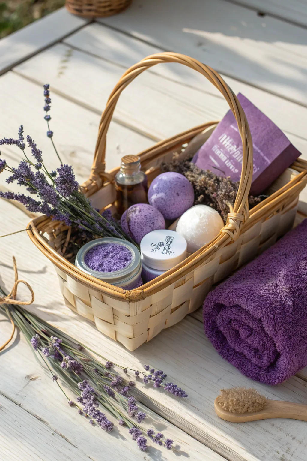 Indulge in a serene lavender spa retreat at home, where simplicity meets luxury.
