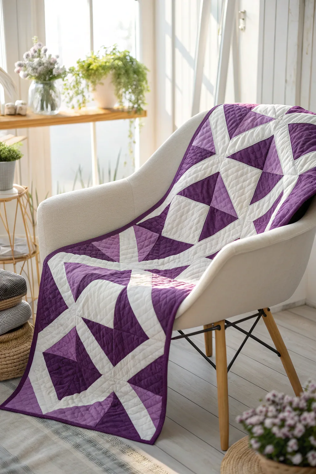 Elevate your space with the elegance of purple geometric patterns. 💜✨