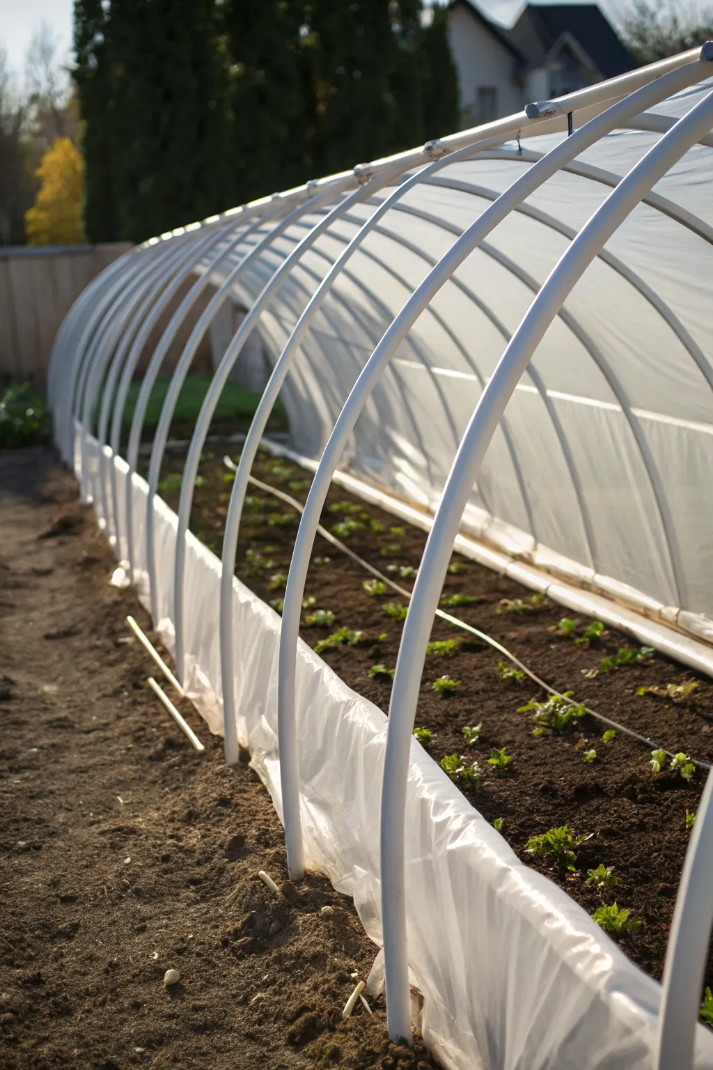 Crafted Simplicity: Elevate your garden with a PVC hoop house.
