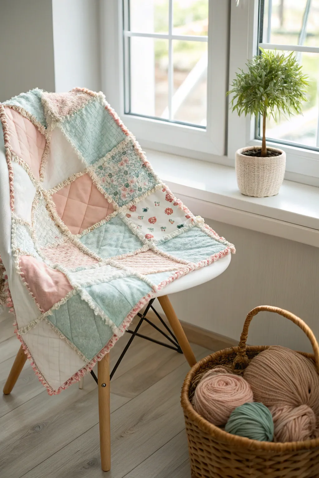 Embrace timeless elegance with a classic squares rag quilt, where simplicity meets boho charm.