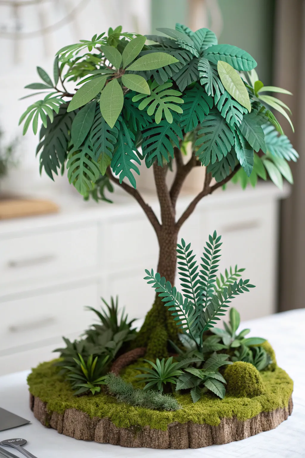 Embrace the wild elegance of nature with this handcrafted rainforest diorama masterpiece.
