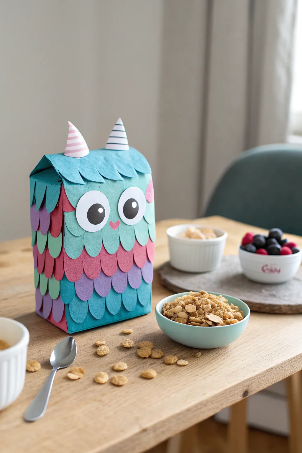 Unleash your creativity with recycled cereal box creatures—where simplicity meets playful imagination!
