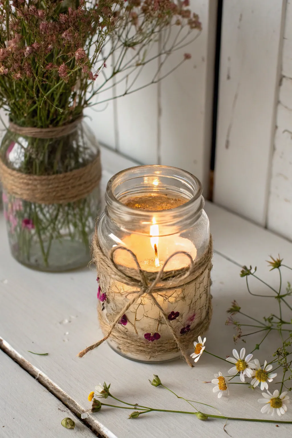 Illuminate your evenings with the charm of upcycled glass jar lanterns—where simplicity meets elegance.