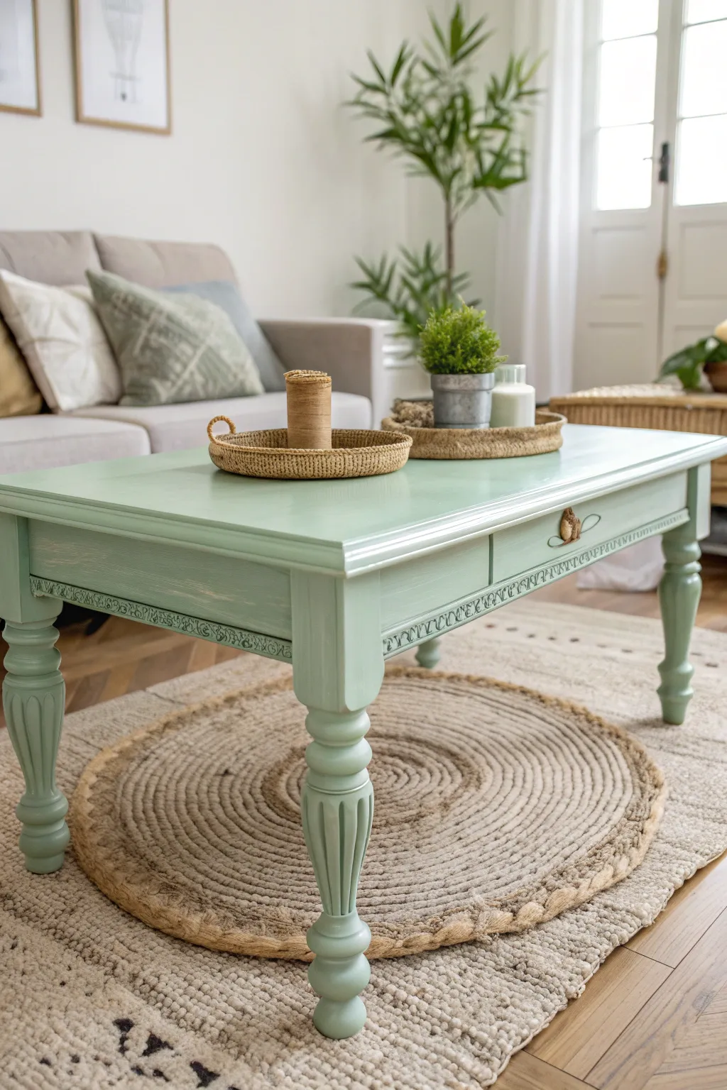 Transform thrift into treasure with a mint green touch.