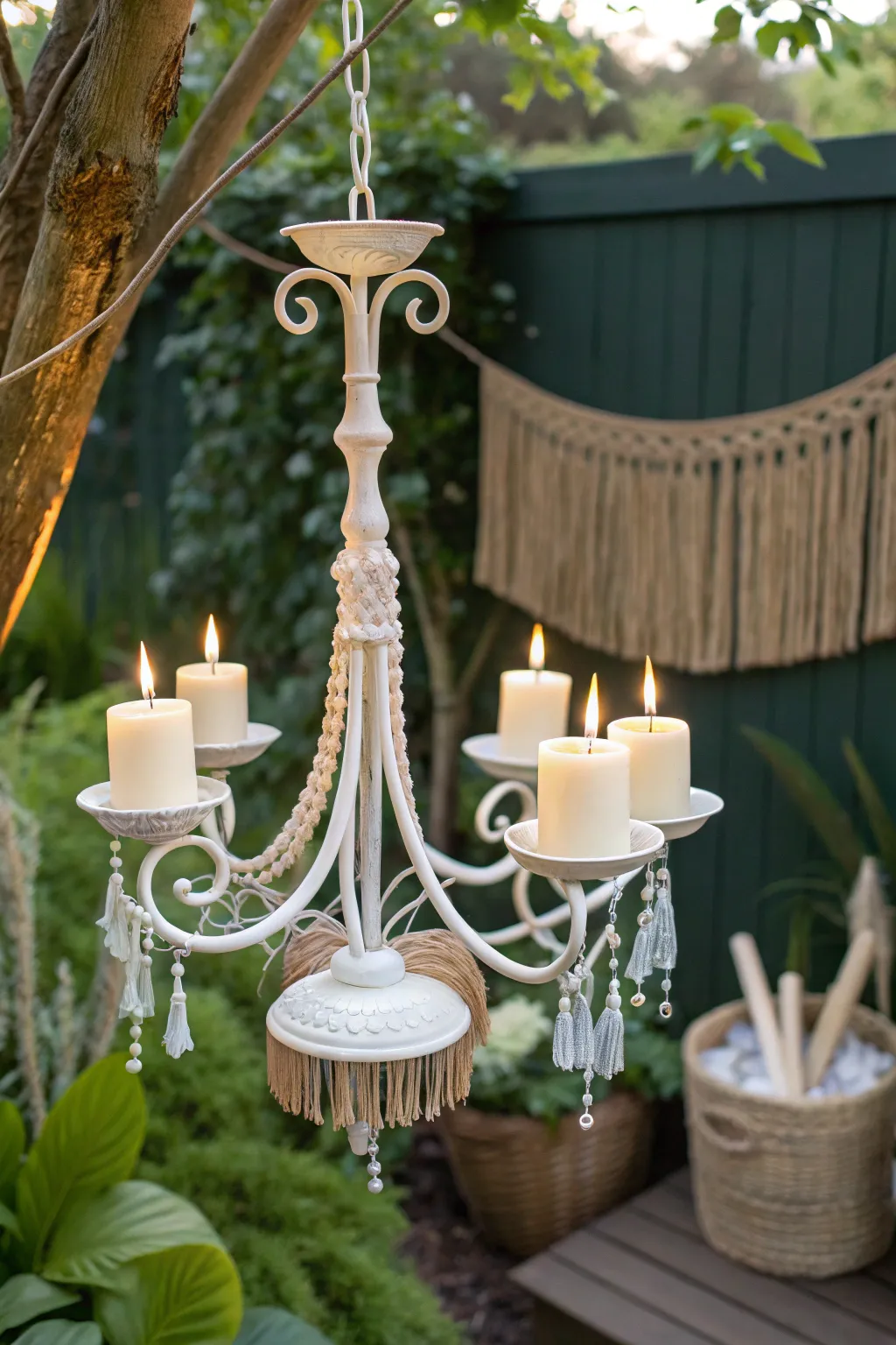 Transform your garden with a whimsical chandelier candle holder, blending minimalist elegance with boho charm.