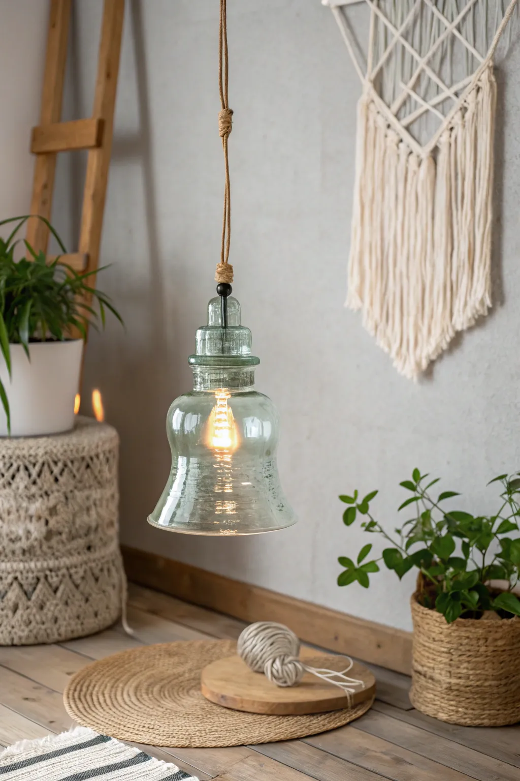 Illuminate your space with a touch of industrial elegance using repurposed glass insulator pendant lights.