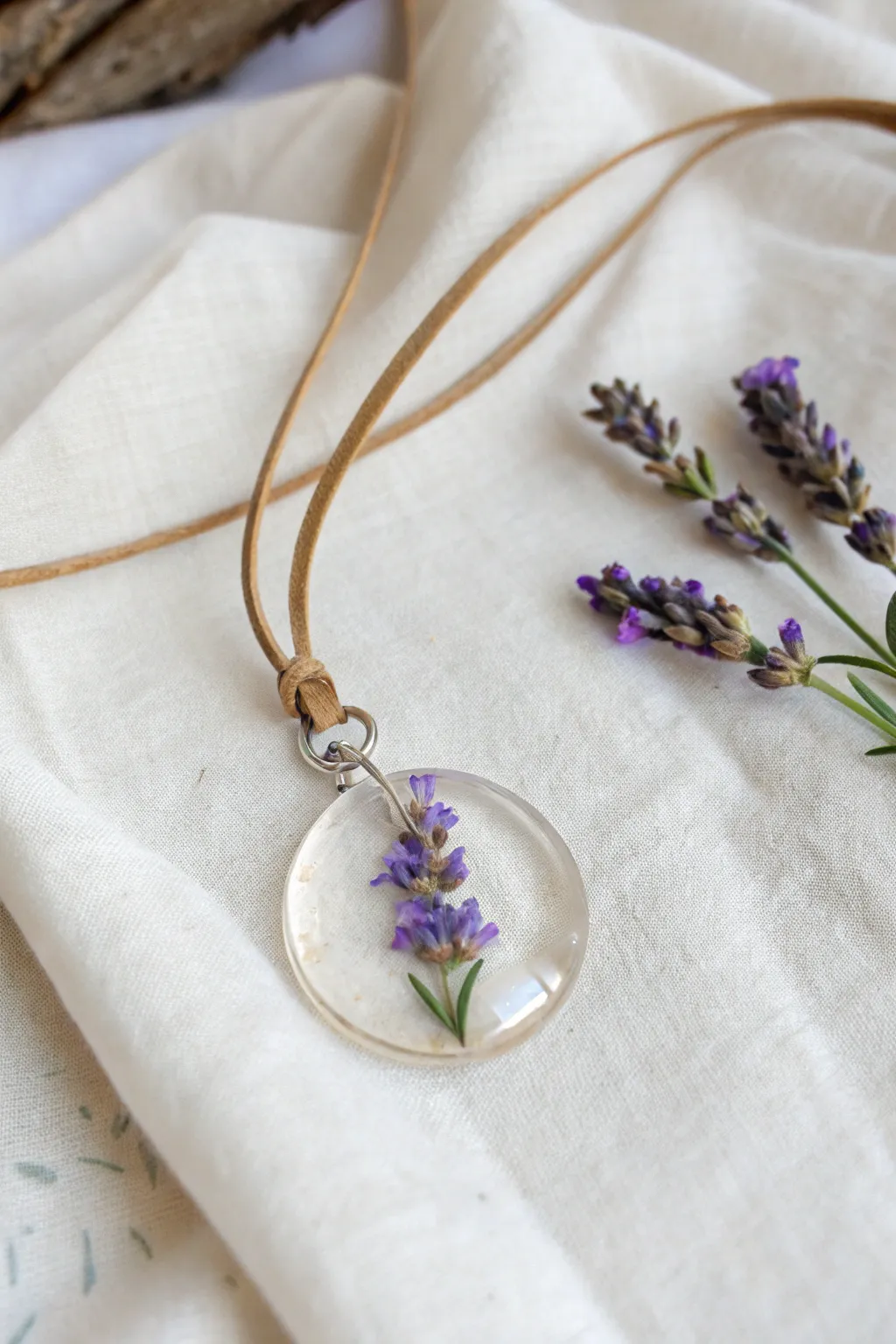 Capture the essence of nature with this exquisite resin pendant, a miniature garden you can wear.