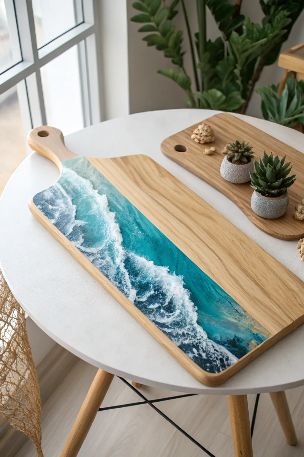 Bring the ocean to your table with this stunning resin charcuterie board, where artistry meets functionality.