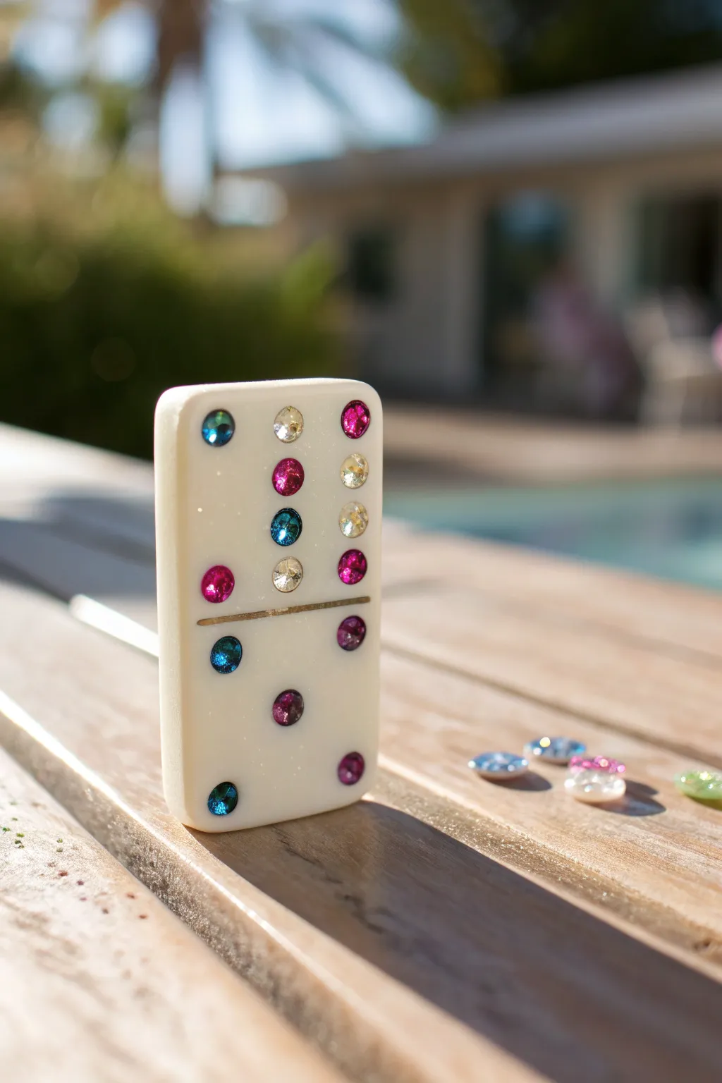 Add a touch of sparkle to your game nights with these gem-encrusted resin dominoes.