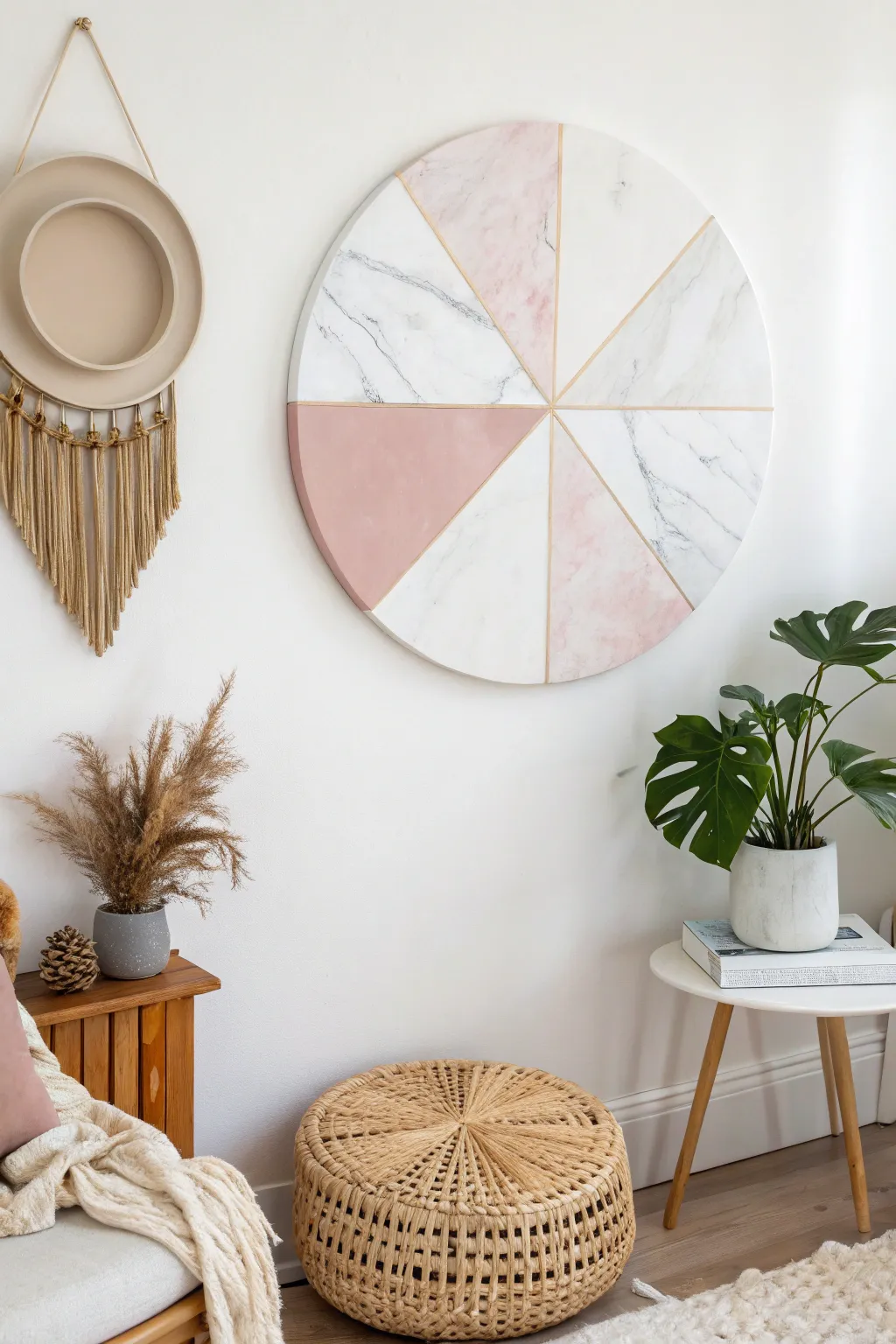 Elevate your space with the elegance of geometric resin art – where simplicity meets natural beauty.